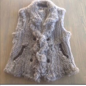 June fur grey vest XS